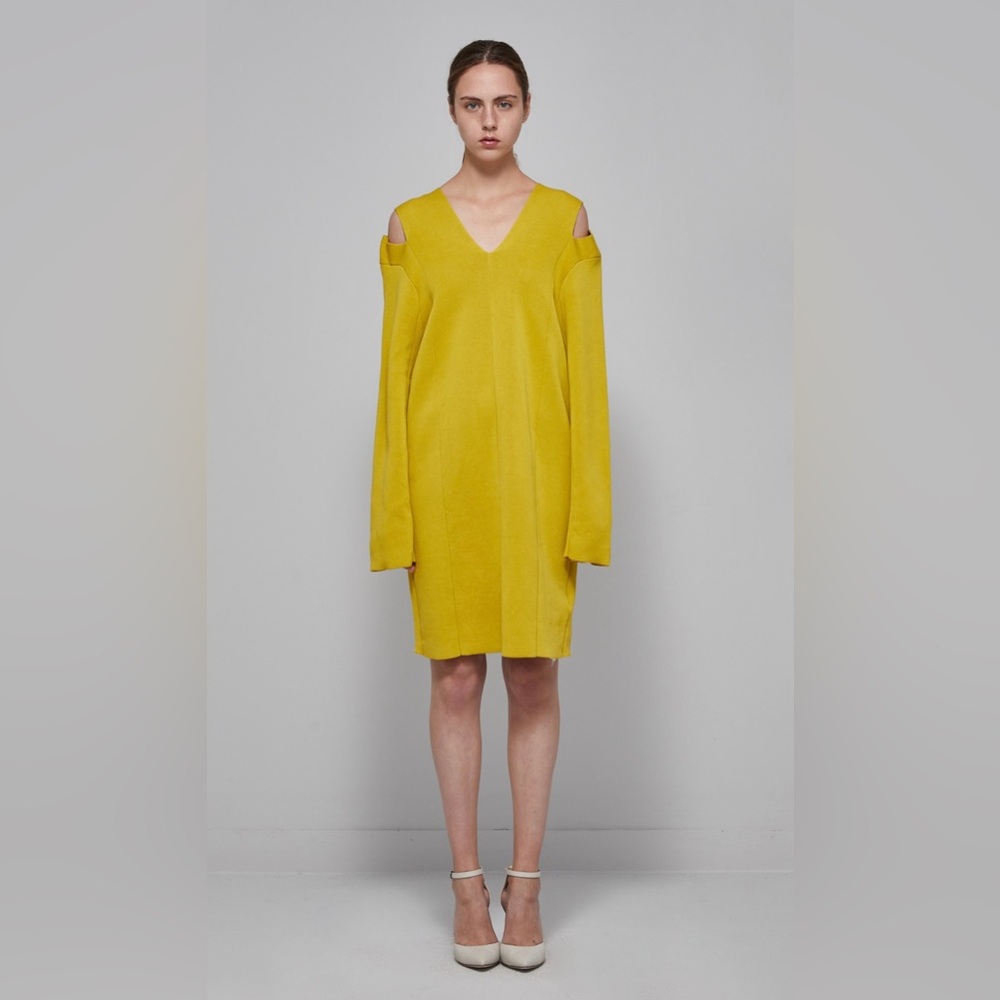 JNBY yellow dress above knee dress for woman size Lg